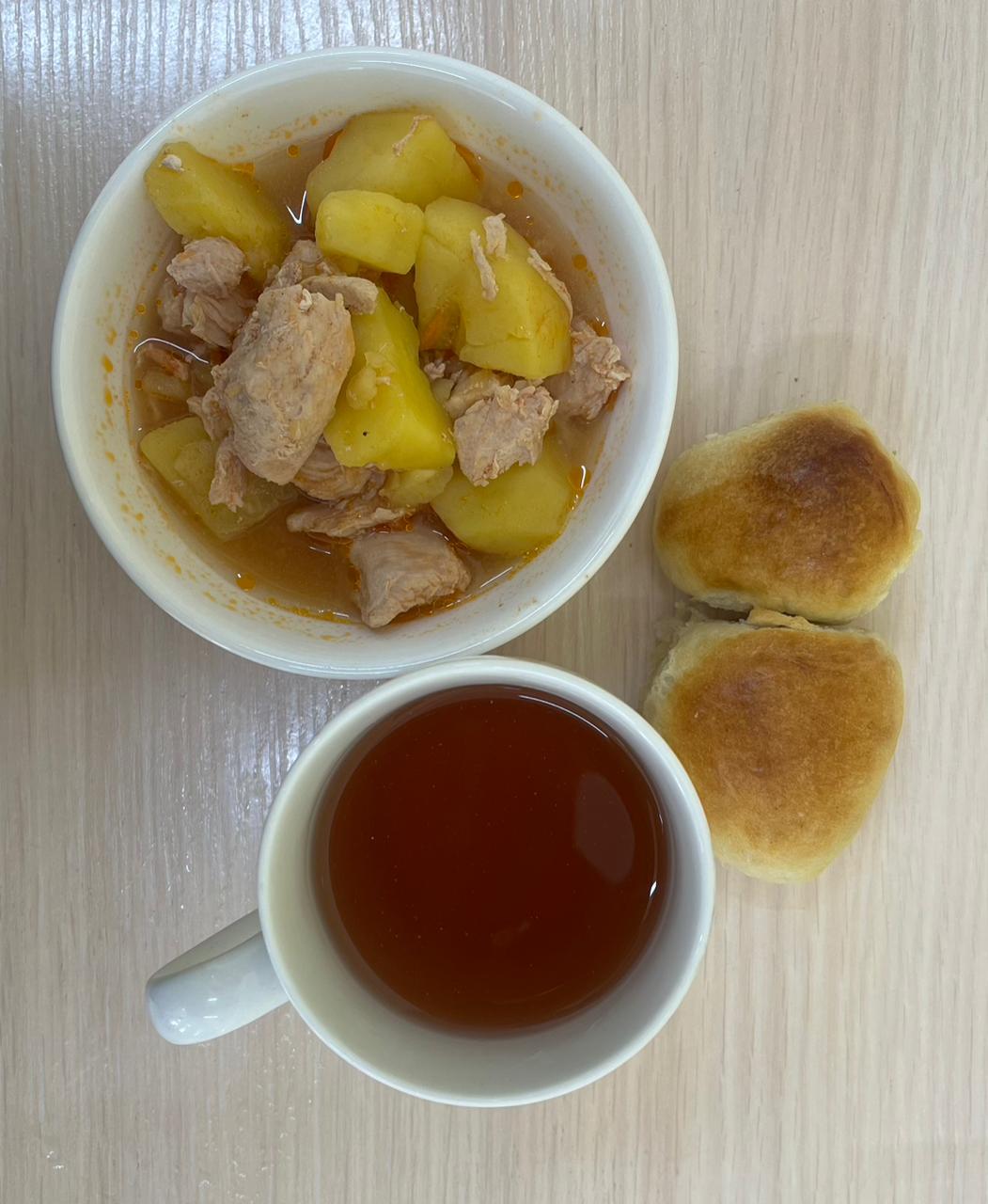 Меню:Тауық және картоппен рагу. Рагу из курицы с картофелем.